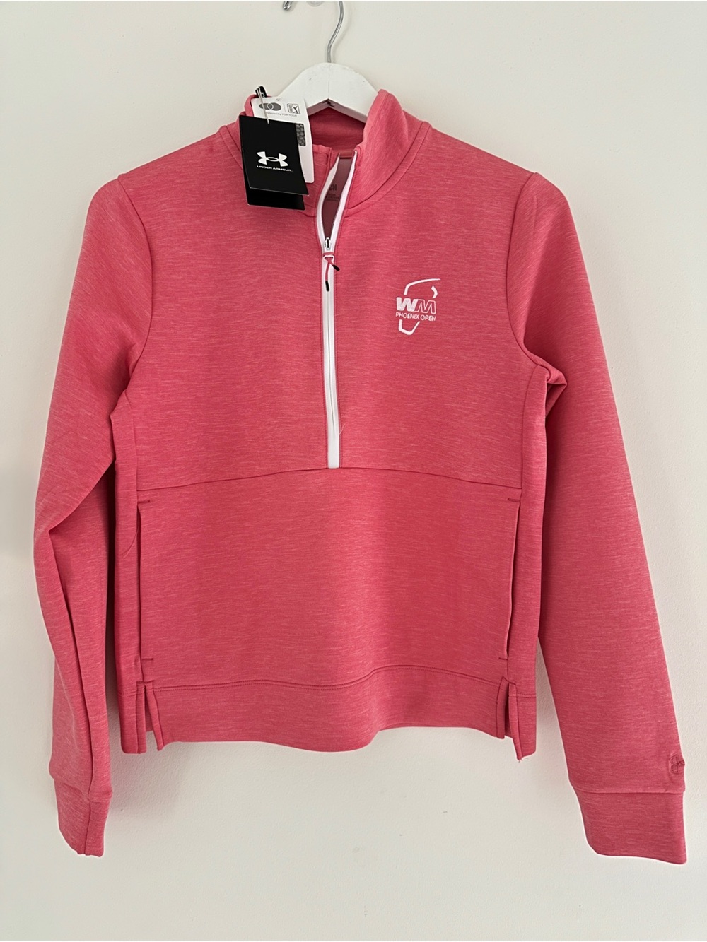 Under Armour Coral Pink Waste Management Phoenix Open Quarter-Zip Pullover Small